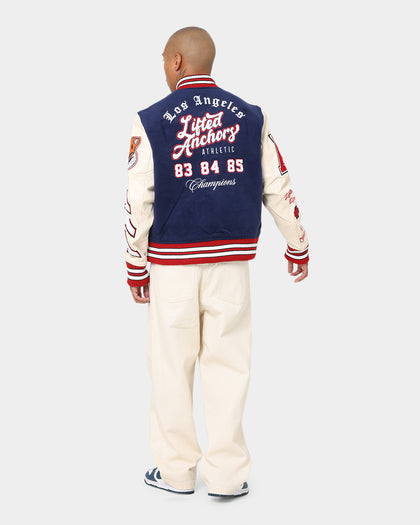 Lifted Anchors "Champion" Letterman Jacket Blue/Red