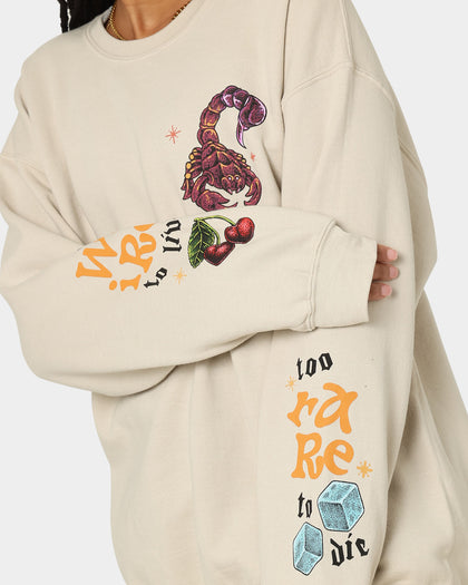 Goat Crew Too Weird To Live Vintage Crewneck Off White