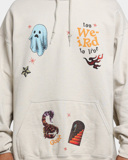 Goat Crew Too Weird To Live Hoodie Off White