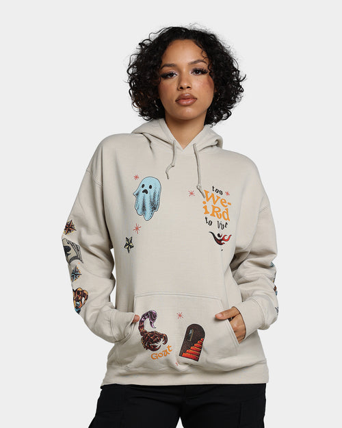 Goat Crew Too Weird To Live Hoodie Off White