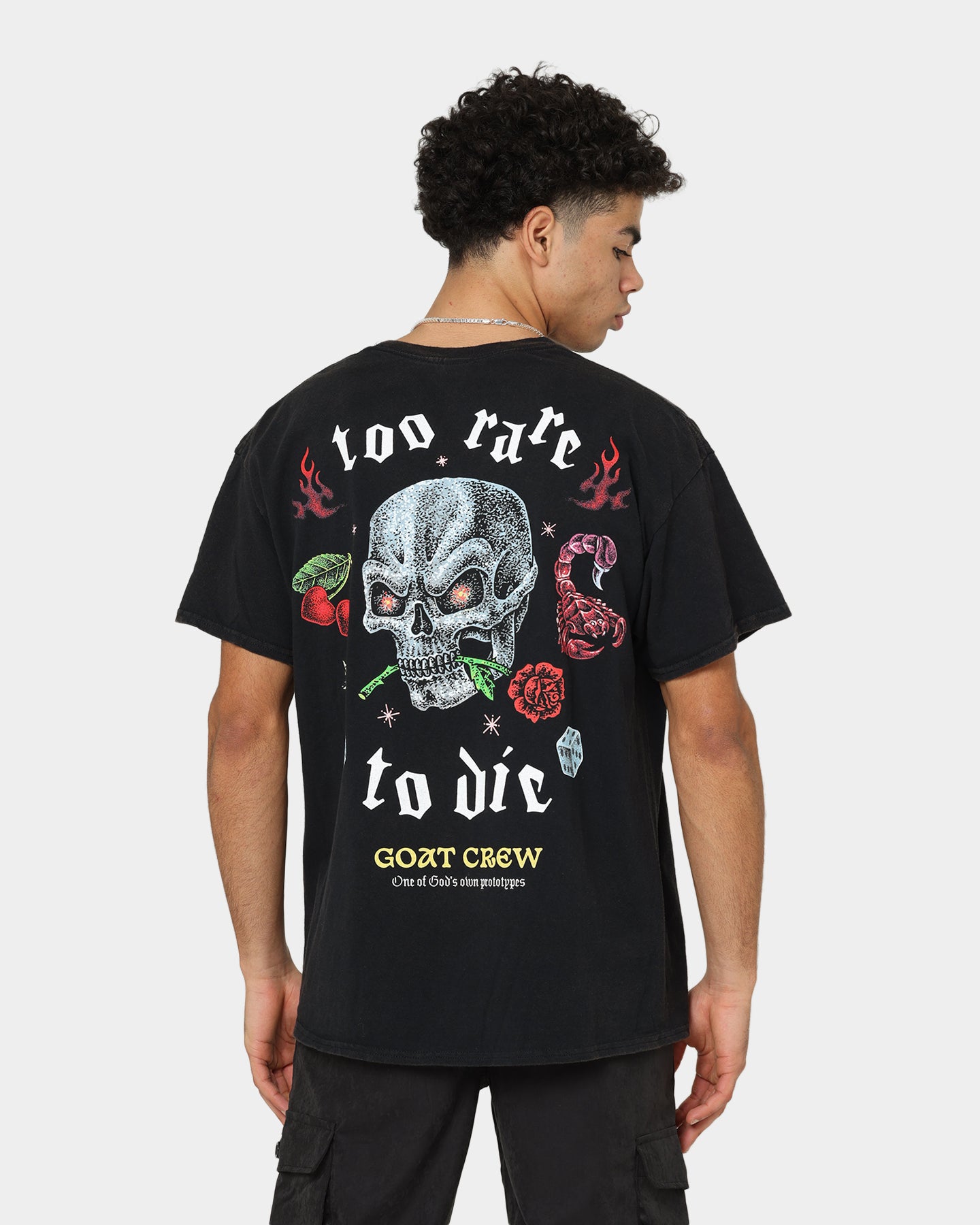 Goat Crew Too Weird To Live Vintage T-Shirt Black Wash | Culture