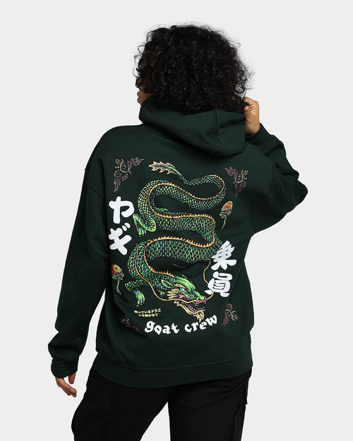 Goat Crew Sleeping Dragons Hoodie Forest Green