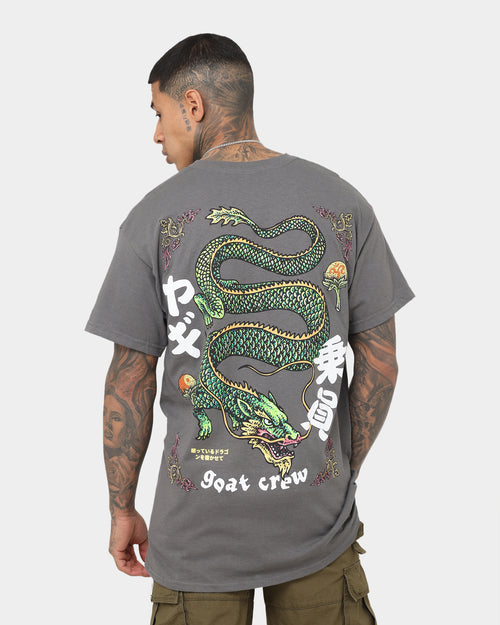 Goat Crew Sleeping Dragons T-Shirt Charcoal