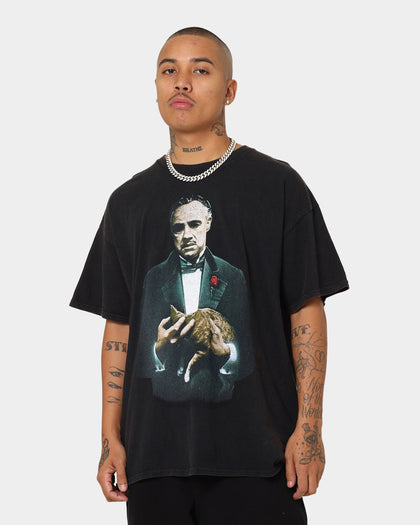 American Thrift X The Godfather The Godfather Cat Vintage T-Shirt Black Wash