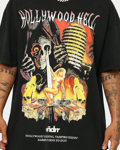 WNDRR Hollywood Hell T-Shirt Washed Black