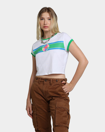 GUESS Originals Women's GUESS Originals X J Balvin Cropped Ringer T-Shirt Pure White Multi