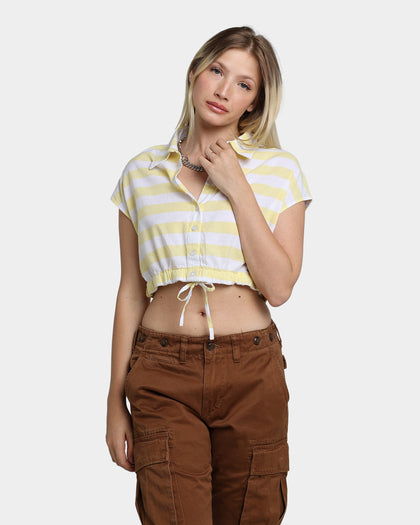 Guess Originals Women's GUESS Originals X J Balvin Woven Crop Top Yellow Sunspots