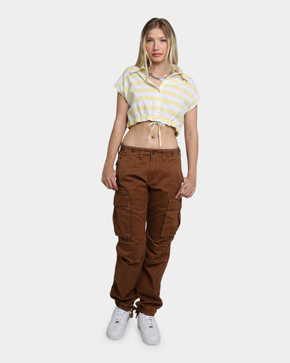 Guess Originals Women's GUESS Originals X J Balvin Woven Crop Top Yellow Sunspots