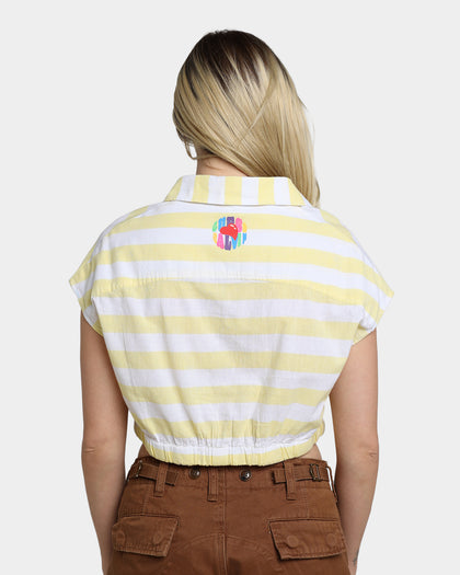 Guess Originals Women's GUESS Originals X J Balvin Woven Crop Top Yellow Sunspots