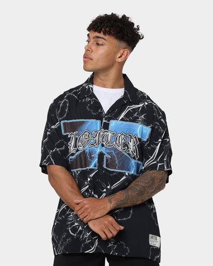 Loiter Frontline Button Up Shirt Black