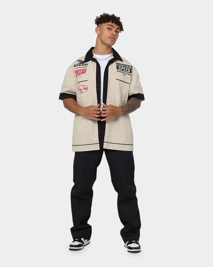 Loiter Daytona Mechanic Button Up Shirt Stone