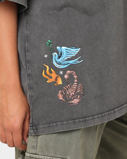 Loiter Hearts Ablaze T-Shirt Charcoal