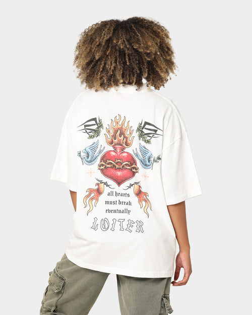 Loiter Hearts Ablaze T-Shirt Off White