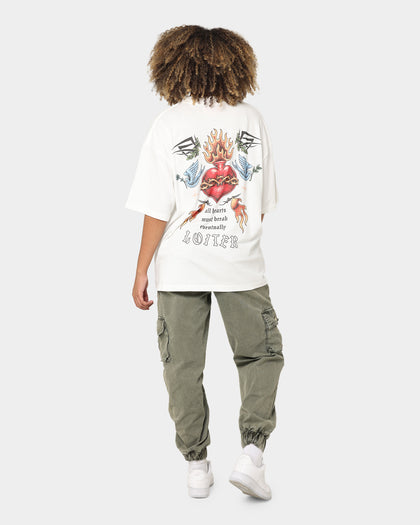 Loiter Hearts Ablaze T-Shirt Off White