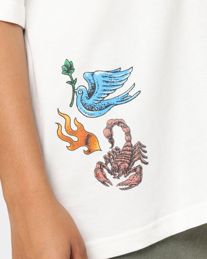 Loiter Hearts Ablaze T-Shirt Off White