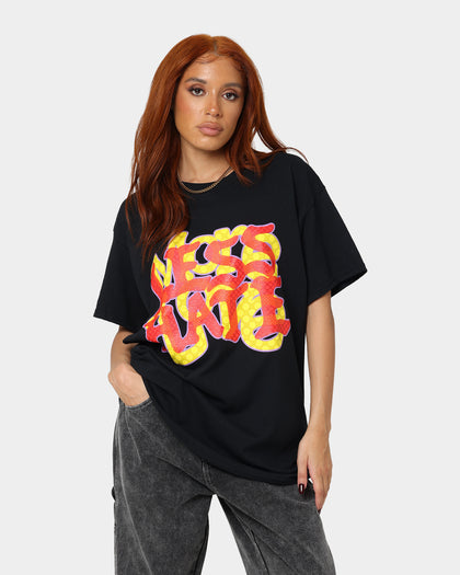 Goat Crew More Love Less Hate Puff Print T-Shirt Black/Red