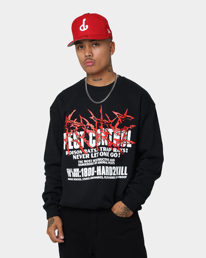 Rats Get Fat Pest Control Crewneck Black