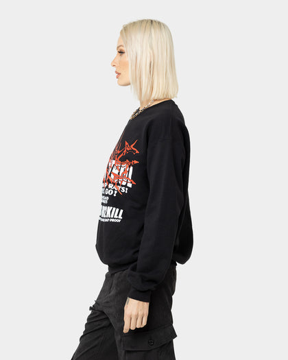 Rats Get Fat Pest Control Crewneck Black