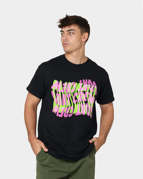 Goat Crew Warped Logo T-Shirt Black/Purple