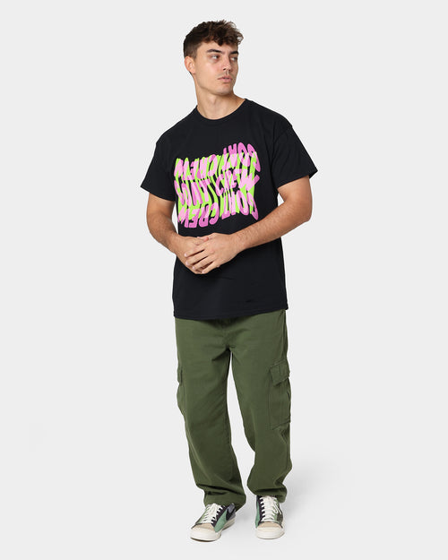 Goat Crew Warped Logo T-Shirt Black/Purple