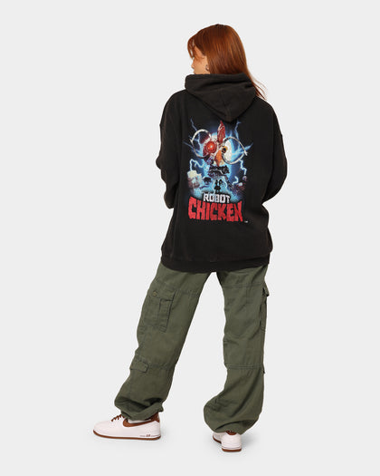 American Thrift X Robot Chicken Robot Chicken Vintage Hoodie Black Wash