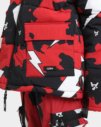 The Anti Order Storm Camo Puffer Jacket Black/Red/White