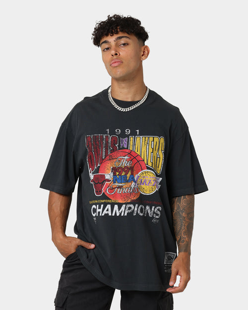 Mitchell & Ness Chicago Bulls Versus Los Angeles Lakers Finals Vintage T-Shirt Raven Black