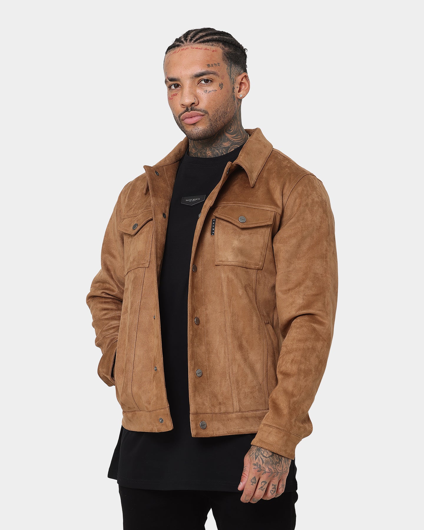 Saint Morta Faux Suede Trucker Jacket Tan | Culture Kings US