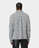 MNML Raw Edge Flannel Shirt Blue/White