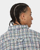 MNML Raw Edge Flannel Shirt Blue/White