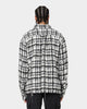 MNML Raw Edge Flannel Shirt Grey/White