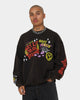Goat Crew Get Lit Or Die Trying All Over Print Crewneck Washed Black