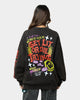 Goat Crew Get Lit Or Die Trying All Over Print Crewneck Washed Black