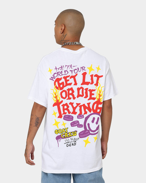Goat Crew Get Lit Or Die Trying All Over Print T-Shirt White