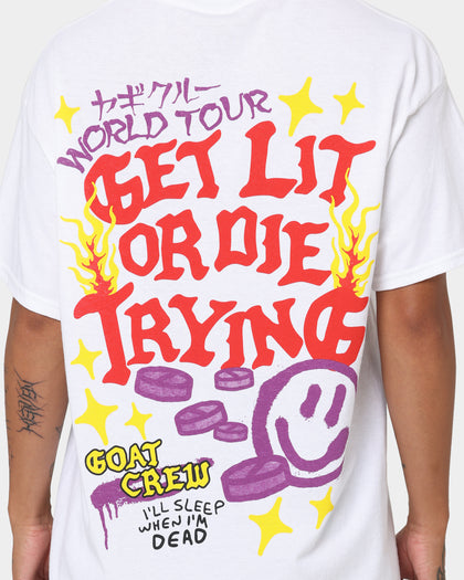 Goat Crew Get Lit Or Die Trying All Over Print T-Shirt White