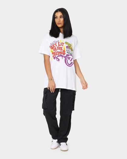 Goat Crew Get Lit Or Die Trying All Over Print T-Shirt White