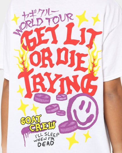 Goat Crew Get Lit Or Die Trying All Over Print T-Shirt White