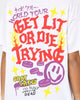Goat Crew Get Lit Or Die Trying All Over Print T-Shirt White