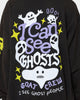 Goat Crew I Can See Ghosts All Over Print Crewneck Washed Black
