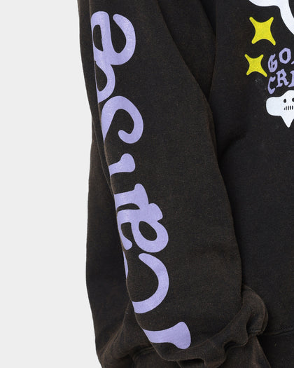 Goat Crew I Can See Ghosts All Over Print Crewneck Washed Black