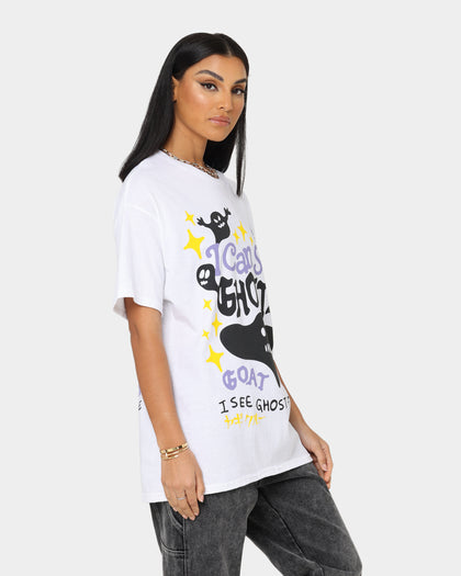 Goat Crew I Can See Ghosts All Over Print T-Shirt White
