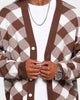 XXIII Noah Gingham Cardigan Brown/White