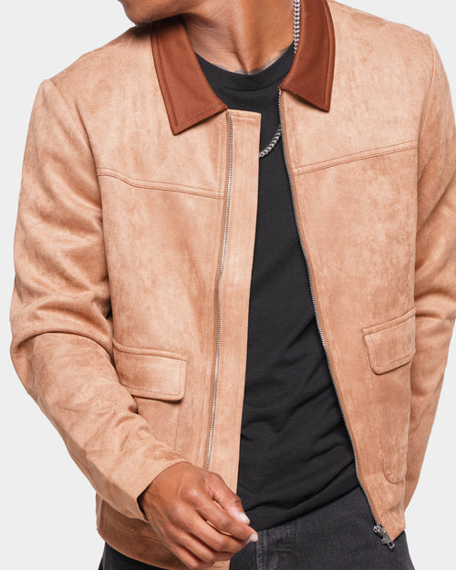 XXIII Suede Zip Up Jacket Brown