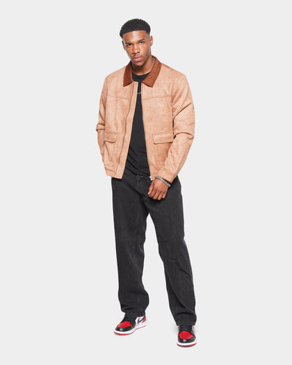 XXIII Suede Zip Up Jacket Brown