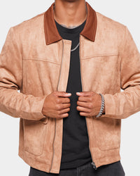 XXIII Suede Zip Up Jacket Brown