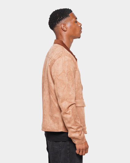 XXIII Suede Zip Up Jacket Brown