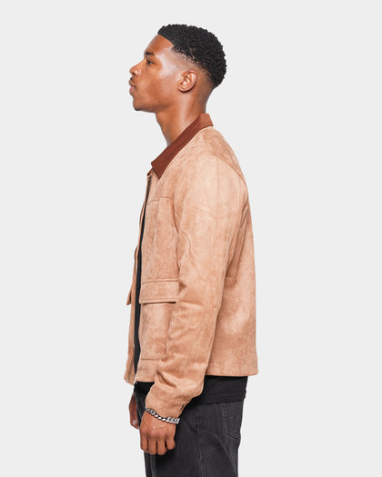 XXIII Suede Zip Up Jacket Brown