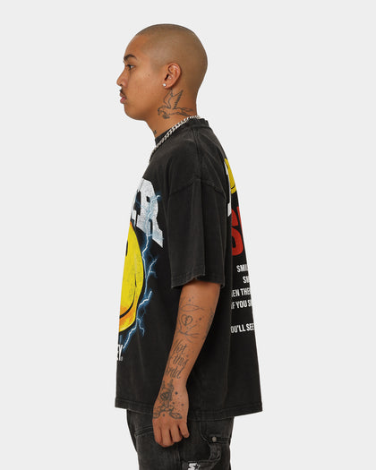Loiter X Smiley Electric Smile Vintage T-Shirt Vintage Black