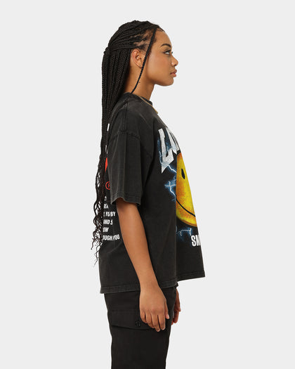 Loiter X Smiley Electric Smile Vintage T-Shirt Vintage Black