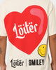 Loiter X Smiley I Heart Loiter T-Shirt Off White